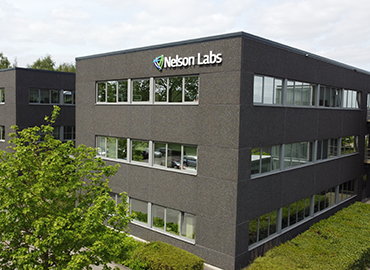Photo of the outside of the Nelson Labs facility in Leuven, Belgium